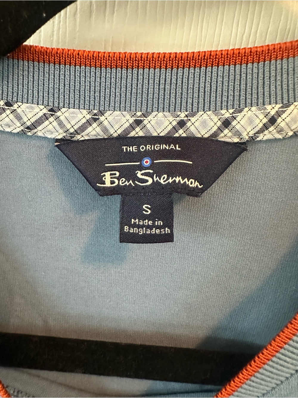 Ben Sherman Colorblock Short Sleeve Tee in Blue, Cream & Rust - Picture 2 of 5